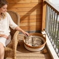 thumbnail image 5 of Cotton Rope Woven Cat Bed,Pet Sleeping Bed with a Playing Rope Ball,Foldable Sleeping Basket for Cats,Puppies,Rabbits and Small Pets (Medium,Brown & Beige), 5 of 6
