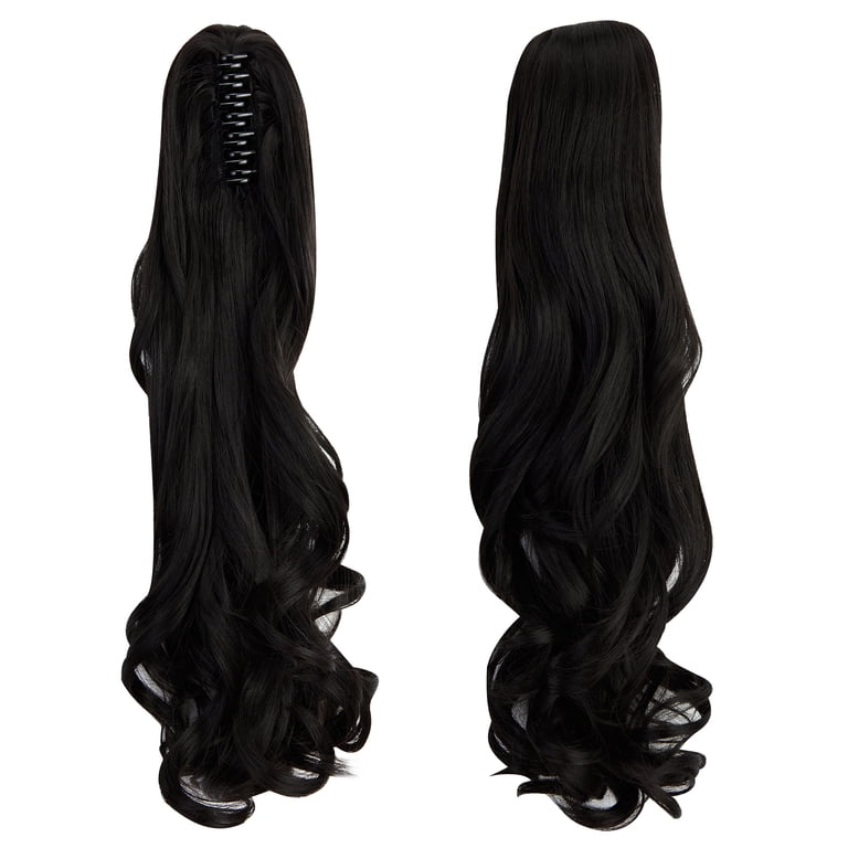 Long Wavy Synthetic Ponytail Extension Heat Resistant 18 Inch Black Women Amazon.com : AISI BEAUTY Ponytail Extension Drawstring  main image 3