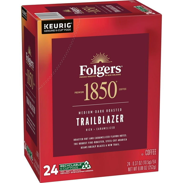 1850 Trailblazer, Medium Dark Roast Coffee, Keurig K Cup Pods, 24 Count Box  - Walmart.com
