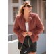 thumbnail image 2 of Abrigo PRETTYGARDEN Invierno 2025 de Piel Sintética Corto en Rojo Óxido Talla S, 2 of 8