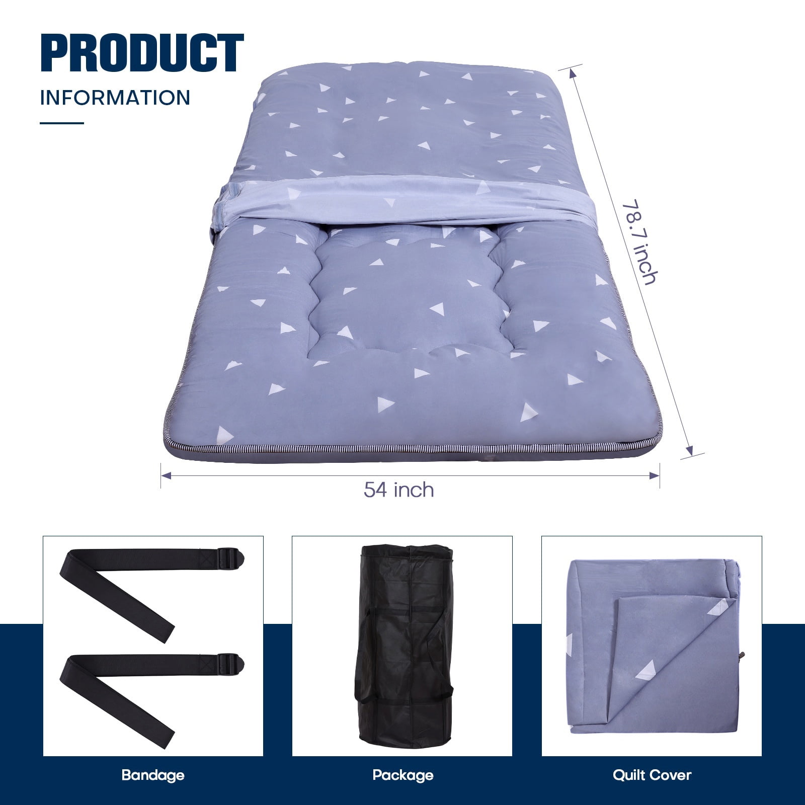 Lovote 4" Thick Floor Mattress - Japanese Futon Tatami Pad, Roll-Up Sleeping Mat for Guest/Bedroom