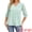 Mint Green, variant on DARING DIVA Women's Eyelet 3/4 Sleeve V Neck Peplum Tops Casual Pleated Shirts S Black