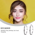 thumbnail image 3 of Boucles d'Oreilles Rondes pour Femmes en Acier Inoxydable, Grand Cercle, Grandes Boucles d'Oreilles Rondes, Boucles Créoles Pendantes, Clous, 3 of 9