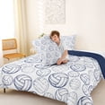 thumbnail image 4 of Castle Fairy Volleyball Print Queen Comforter Set 3 Pieces, Sport Theme Comforter Sets Queen, White Navy,Navy Blue Reversible,1 Comforter and 2 Pillowcases, 4 of 6
