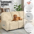 thumbnail image 6 of ZIATUBLES Recliner Cover for 3 Cushion Reclining Sofa, 8 PCS Stretch Recliner Couch Covers with Storage Pockets, Soft Fitted Furniture Protector for Living Room Decor, Beige Spider Web, 6 of 9