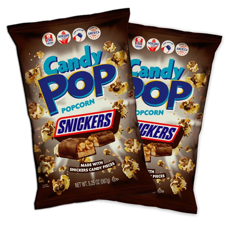 Snickers Candy Pop Popcorn, 5.25 Oz, Pack of 2