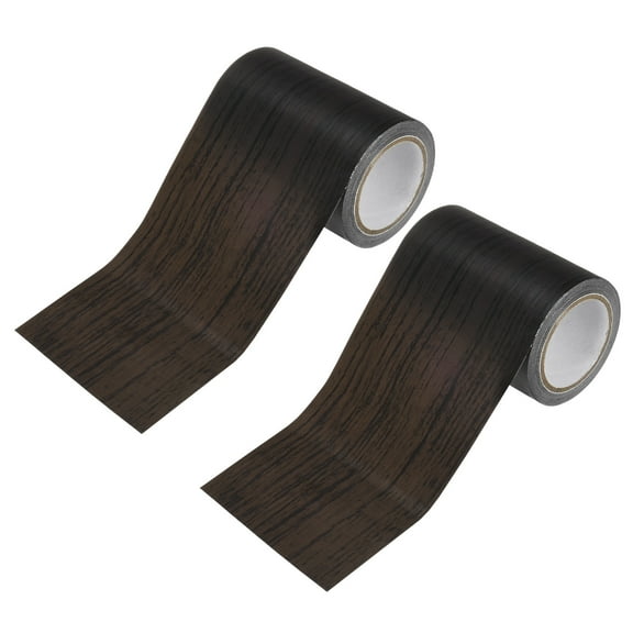 Uxcell 2-Roll Wood Grain Repair Tape, 3.15inch x 15ft Self-Adhesive Wood Floor Tape, Realistic Textured Repair [Black Wood]