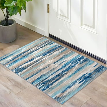 Suelur Small Rugs 2x3 Modern Abstract Area Rugs Entryway Rug Indoor Washable Rug Blue Rugs Non-Slip Soft Print Throw Rugs for Entrance Bedroom