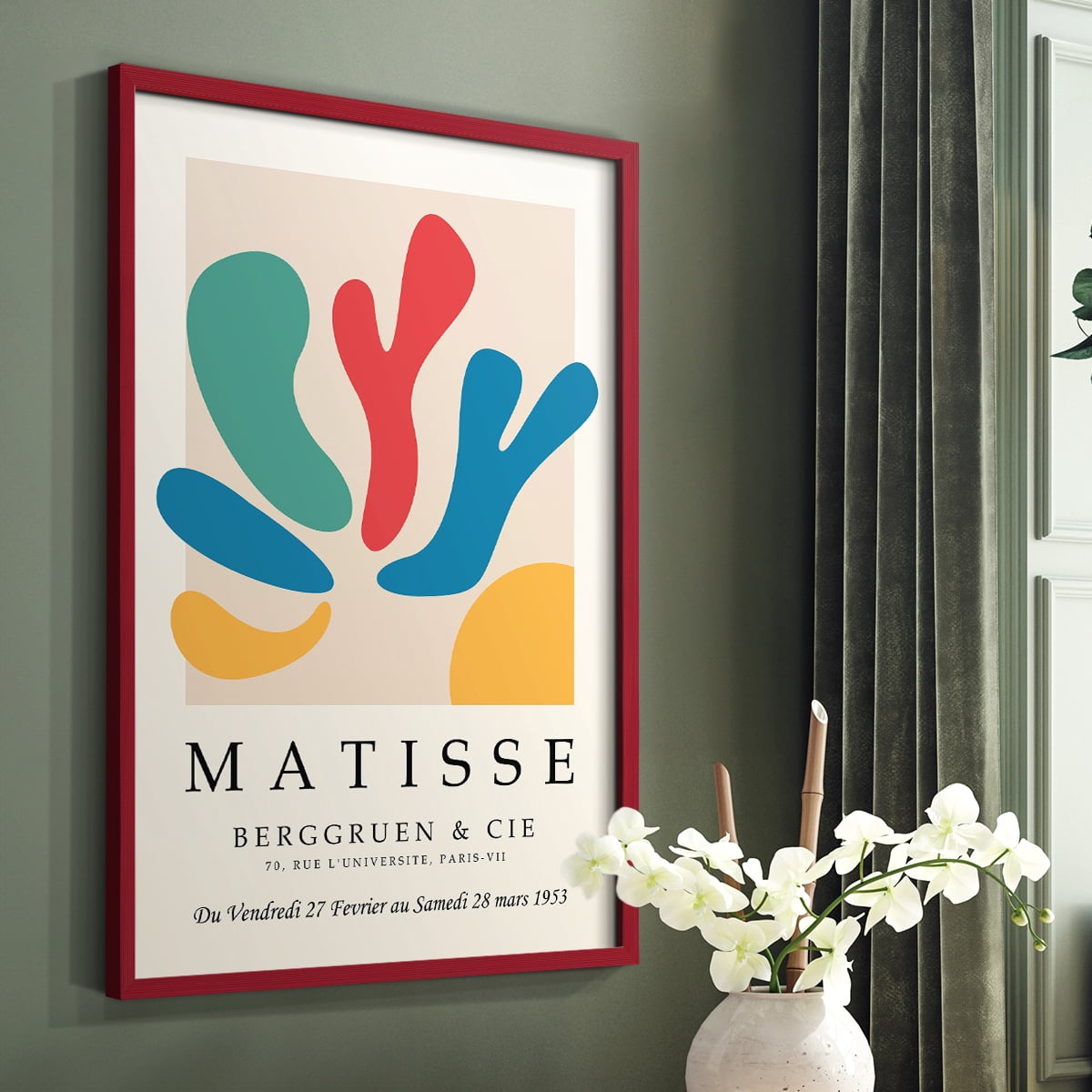 Matisse CCCXXXIII in Red Solid Wood 11 x 14 Framed Print