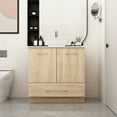 thumbnail image 2 of MONSLIPA 30 inch Bathroom Vanity with Sink, 2 Door Vanity Cabinet Sink Combo with Drawer, Oak, 2 of 8