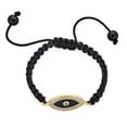 thumbnail image 2 of Bling Jewelry Womens Black Braided Cord Evil Eye Bolo Bracelet Adjustable Gold Plated Crystal Accent, 2 of 5