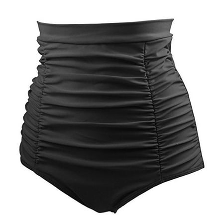 LESHP European American Fashion Charming Women Solid Beach Swimming High Waist Shorts,Black,Xl ...