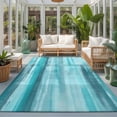 thumbnail image 2 of 3'x5' Area Rugs, Teal Ombre Indoor Outdoor Area Rug for Living Room Bedroom, Vintage Shabby Turquoise Abstract Art Washable Bathroom Rugs Kitchen Floor Carpet Mats Home Decor Aesthetic, 2 of 8