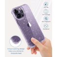 thumbnail image 7 of for iPhone 14 Pro Max Case with Screen Protector + Camera Lens Protector, [Non-Yellowing] Clear Glitter Phone Case, Shockproof Protective Women Cute Bumper Cover for 6.7 Inch - Sparkle Clear, 7 of 7