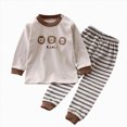 thumbnail image 4 of masbird Cotton 2 Piece Pajamas Boys Girls Long Sleeve Sets Toddler Pjs Kids Sleepwear Sets 6-12 Months 12-24 Months 2t 3t 4t 5t 6t 7t 8t 9t(Brown,6-7 Y), 4 of 4
