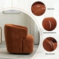thumbnail image 7 of BRILHAMEZ Modern 30" Swivel Barrel Chair, Soft Chenille Fabric Round Accent Chair Comfy Lounge Armchair for Living Room, Bedroom and Office,Orange, 7 of 7