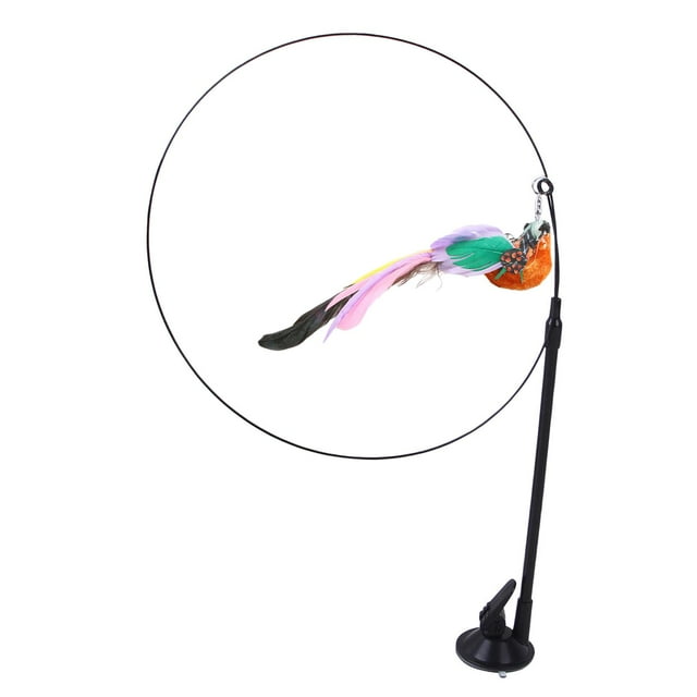 Juguetes con plumas para gatos, juguetes interactivos para gatos, juguetes de mano para gatitos, gatos y mascotas