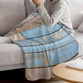 thumbnail image 3 of Blue Brown Wood Blanket Soft Cozy Warm Throw Blanket for Couch, Plush Fuzzy Flannel Fleece Blankets for Sofa, Farmhouse Vintage Wooden Grain Bed Blankets Lightweight Gifts for Women, 40"x50", 3 of 9