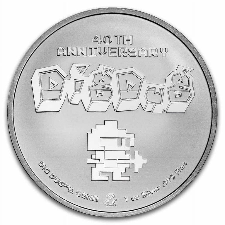 DIG DUG‚Ñ¢ 40th Anniversary 1 oz Silver Bullion Round in TEP