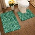 thumbnail image 2 of Yiaed Monstera Leaves Print Bathroom Mat Set 2 Pieces Mat Anti-Skid Pad Ultra Soft and Absorbent Bathroom Bath Mat Contour Bath Rugs for Toilet Base, 2 of 6