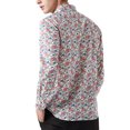 thumbnail image 4 of Lars Amadeus Men's Flower Palm Long Sleeve Button Down Hawaiian Shirt, 4 of 7