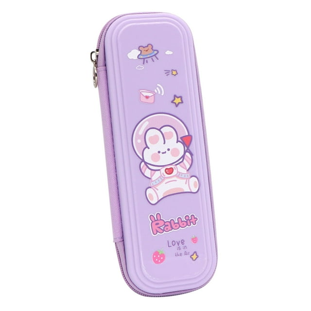 Plastic Pencil Case for Organization, Large Capacity Storage Box, Durable Multipurpose Stationery Holder for Girls, Fashion Design, Pink, Single Pack | Portable Writing Tools Organizer