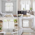 thumbnail image 6 of White Kitchen Curtains Sets for Windows 24 Inch Length, Modern Minimalist Pure Soild Color Rod Pocket Window Treatments Tier Curtains and Valances Set for Bedroom/Bathroom, 6 of 8