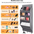 thumbnail image 6 of Door Shoe Rack with Large Deep Pockets, Hanging Shoe Organizer for Narrow Door, Shoe Rack for Door, Shoe Holder Hanging Shoe Rack for Closet Door, Grey, 6 of 6