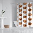 thumbnail image 2 of Halloween Pumpkin Grid Pattern Shower Curtain 72"x84" ,Bathroom Decorative Shower Curtains Set with 12 Hooks,Modern Waterproof Washable Shower Curtain, 2 of 6