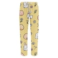 thumbnail image 3 of Domuza Easter Bunny Pajama Pants Men Casual Drawstring Elastic Waist Pjs Trousers Loose Fit Comfy Lounge Sleepwear with Pockets Yellow S, 3 of 4