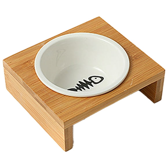 Pet Dining Table with Raised Cat Food Bowls, Elevated Ceramic Bowls Ensuring Healthier Eating Posture for Small Dogs Cats
