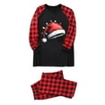thumbnail image 3 of Odeerbi Christmas Pajamas for Family Holiday Plaid Long Sleeve Family Christmas Pajamas Matching Sets Dad Plaid Print Tops Pants Set Loungewear Two-Piece Sleepwear Xmas PJs Set Black, 3 of 7