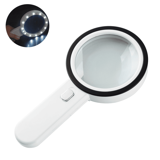 Lupa portátil extragrande con 13 LED y lámpara UV, lupa iluminada extragrande de 30x, ideal para lectura, exámenes, pasatiempos y problemas maculares.