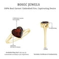 thumbnail image 5 of Rosec Jewels Heart Garnet Solitaire Promise Ring with Diamond, Minimal Heart Ring - 6 mm, 18K Yellow Gold, US 3.00, 5 of 9