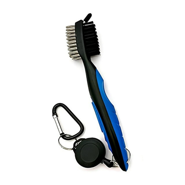 Ruiboury Brosse de Club de Golf Portable à Main Remplacement Brosses à Chaussures Double Face Bleu Sans Couvercle 3ensemble