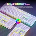 thumbnail image 2 of 2.4G Wireless Gaming Keyboard and Mouse,Type C/USB Dual Receiver,RGB LED Backlit,Rechargeable 4200mAh,Full Size Mechanical Feel,Silent Mice,Mouse Pad for PC,Laptop,Smartphone,PS4,PS5,Xbox(White), 2 of 9