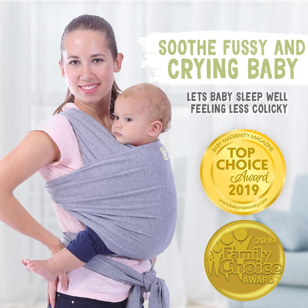 Gray Sling Carrier for Toddler or Newborn Supports 5-35 Lbs Premium Quality Baby Wrap Carrier 0-36 Months Infant Carrier Baby Sling Soft Baby Holder