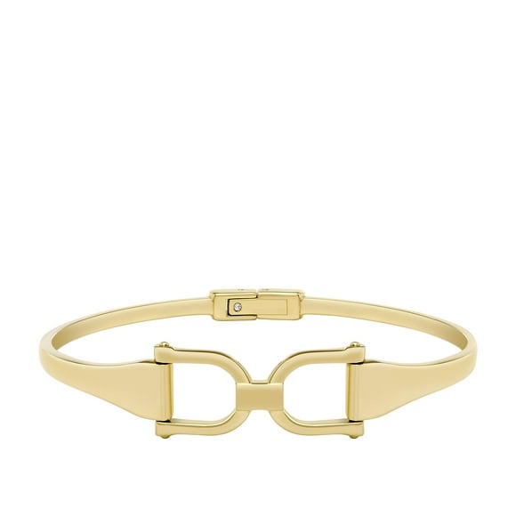 Fossil Women'S Stainless Steel Gold-Tone Heritage D-Link Bangle Bracelet, Color: Gold (Model: Jf04524710)