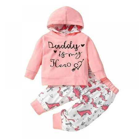 

0-2Y Infant Baby Clothes for Girls Hoodie Sweatshirt Pants Set Baby Girls Hoodie Hooded Tops + Pants Outfits Clothes Set