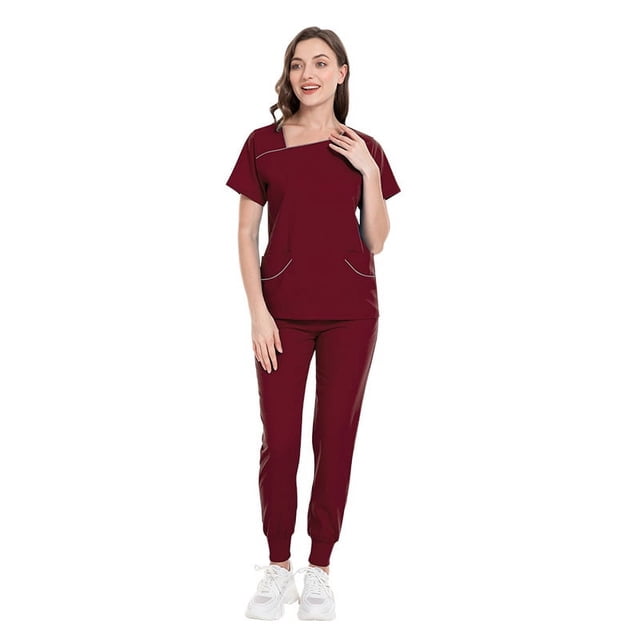 Ropa de enfermería de verano fina y cómoda, informal, de manga corta, para mujer, ropa de trabajo para médico y enfermera