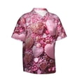 thumbnail image 2 of Daiia Pink Glitter Heart Candy Hawaiian Shirt for Men Gentle Cotton Regular Short Sleeve Casual-3X-Large, 2 of 9