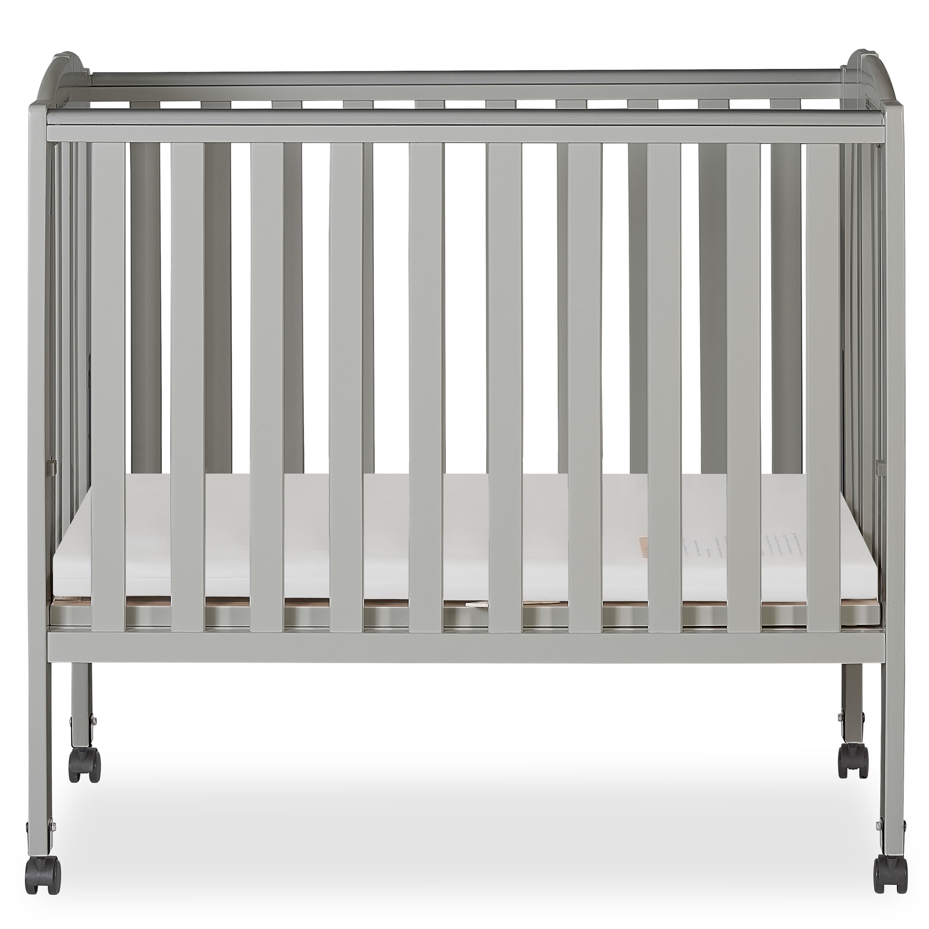 Dream On Me 2in1 Folding Portable Mini Crib, Cool Gray
