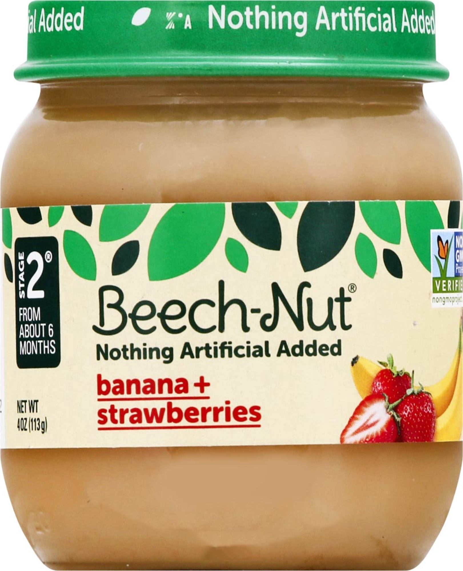 (10 pack) Beech-Nut Stage 2 Baby Food, Banana & Strawberries, 4 oz Jar