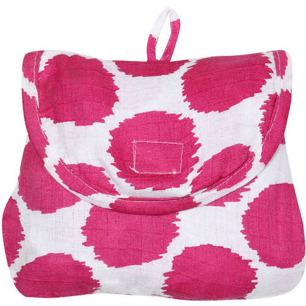 Bacati Ikat Bright Pink Dots 100 Percent Cotton Breathable Muslin Breastfeeding/Nursing Privacy Cover