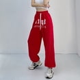 thumbnail image 6 of Vintage Loose Women Streetwear Harem Pants Summer Fashion High Waist Hip Hop Sweatpants Casual Korean Letter Elastic Trousers, 6 of 6