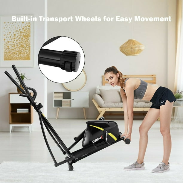 Gymax Magnetic Elliptical Machine Trainer Smooth Quiet Driven for Home Gym Exercise