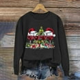 thumbnail image 4 of Womens Tops Plus Size Christmas Day Printed Long Sleeved Round Neck Top Sweatshirts Black S, 4 of 4
