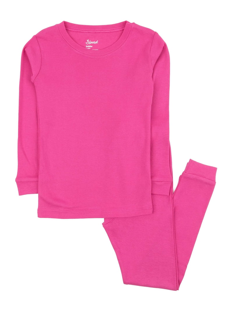 Leveret Kids Pajamas Boys Girls Solid Colors Piece Pajama Set