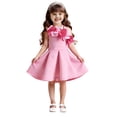 thumbnail image 1 of Ashirexll Robe de Fête Sans Manches pour Filles Polyester Col Rond Longueur Genou Style Princesse Bretelles Spaghetti Élégante pour Fête 1-8 Ans Rose 2-3 Ans, 1 of 5