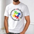 thumbnail image 2 of Autism Awareness Shirt Men: Autism Acceptance T Shirt Autism Support Inspirational Short Sleeve Tee Tops(White,M), 2 of 4